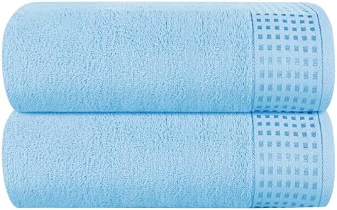 GLAMBURG Cotton 2 Pack Oversized Bath Sheet 35 x 70, Large Bath Sheet, Ultra by GLAMBURG