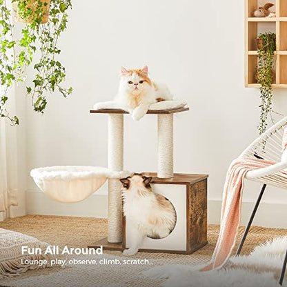 Feandrea Small Cat Tree for Kittens, Cat Condo - Image 3