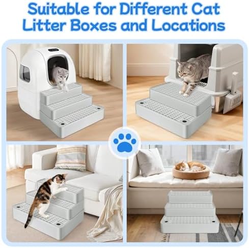 Extra Large 3 Steps Litter Box Ramp, Adjustable Cat Litter Box Step - Image 6