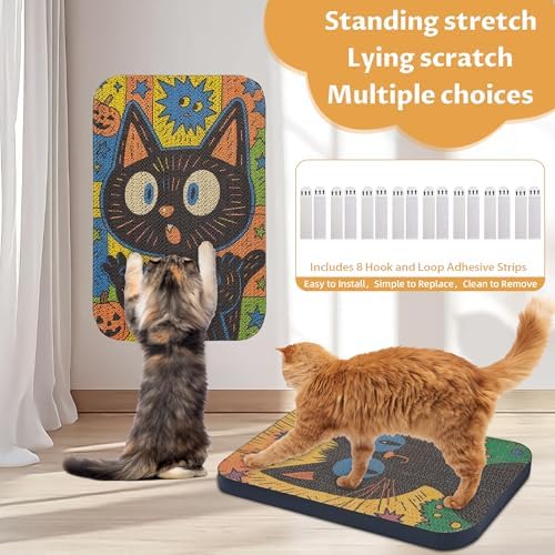 2 Pack Cat Wall Scratcher, Art Cat Scratching Board - Image 3