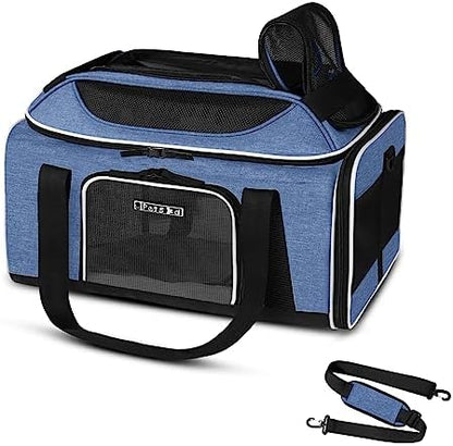 Petskd Top-Expandable Small Pet Carrier 17"x12"x8.5" Airline Approved by Petskd