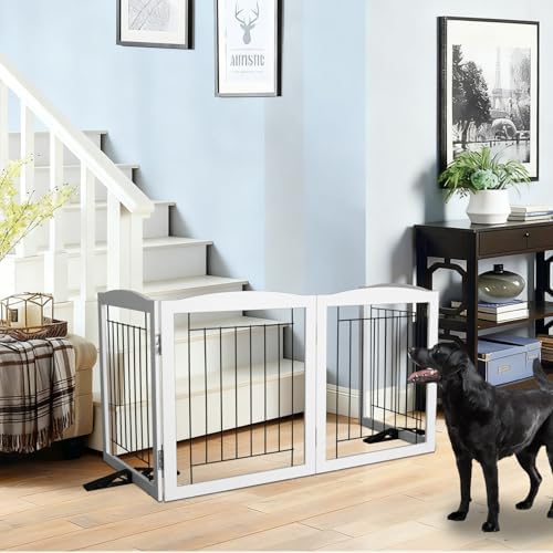 ZJSF Freestanding Dog Fence Indoor, Foldable Dog Gate - Image 3