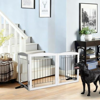 ZJSF Freestanding Dog Fence Indoor, Foldable Dog Gate - Image 3