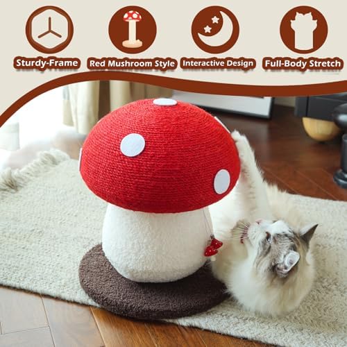 Mushroom Cat Scratcher, Sisal Cat Scratching Post - Image 6