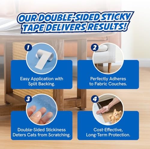Panther Armor Cat Scratch Furniture Protector, 2 Double-Sided Rolls 4x20ft - Image 3