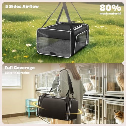 Top and 2 Sides Expandable Cat Carrier 18x13.5x9.5 TSA Airline Approved - Image 3