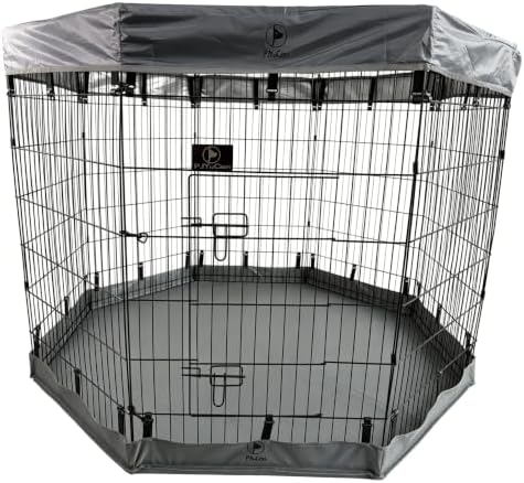 PJYuCien Puppy Playpen with Top Cover & Bottom Pad, 8 Panels 42" H by PJYuGienPetGarden