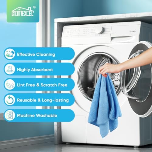 HOMEXCEL Blue Microfiber Cleaning Cloth, Microfiber Towels - Image 6