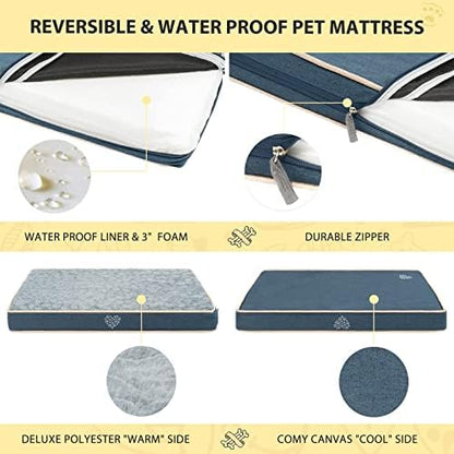 VANKEAN Waterproof Reversible Crate Mat Cool/Warm Washable Joint Relief - Image 3