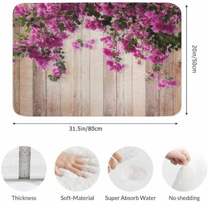 Pink Bougainvillea Flower Bath Mat - Image 3