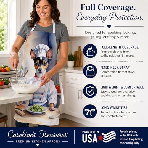 Caroline's Treasures Rat Terrier The Chef Apron Cooking Kitchen Server Baking - Image 4