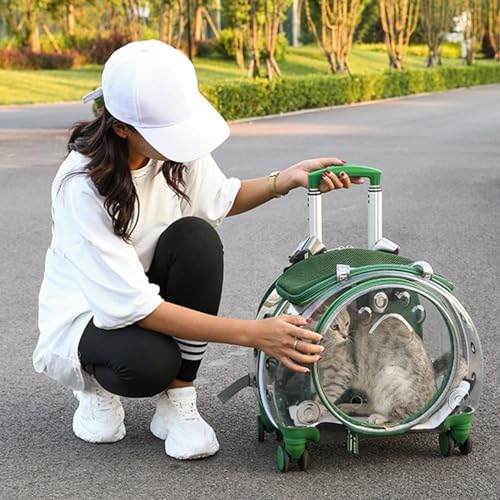 Cat Carrier with Silent Wheels Telescopic Handle, Pet Trolley Backpack - Image 4