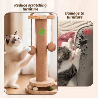 4 in 1 Cat Scratching Post. Wooden Kitten Scratching Post. Kitten Toys - Image 6