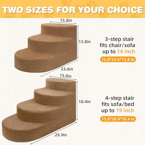 Dog Stairs 3 Steps Foam Pet Ramp - Image 2