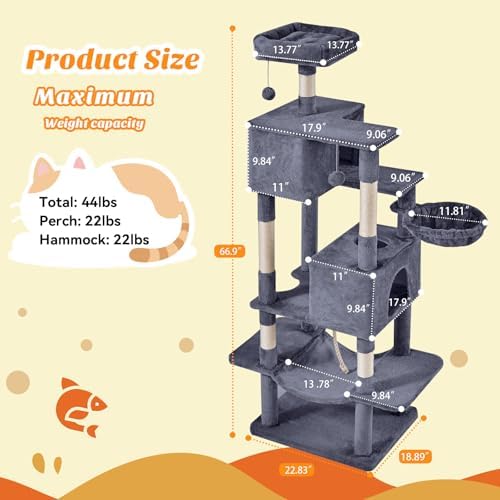 DUMOS Large 66 Inch Cat Tree Tower - Image 2