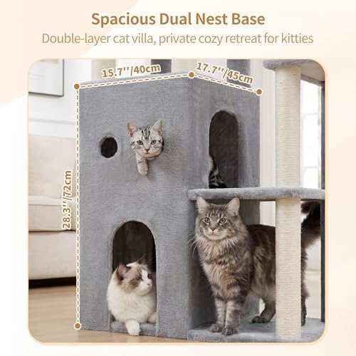Heybly Cat Tree, 59.4" Secure Anti-Tip Cat Tower - Image 3