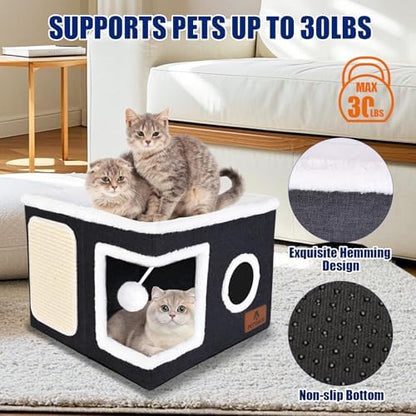 Cat Beds for Indoor Cats, Large Cat Cave Bed - Image 3
