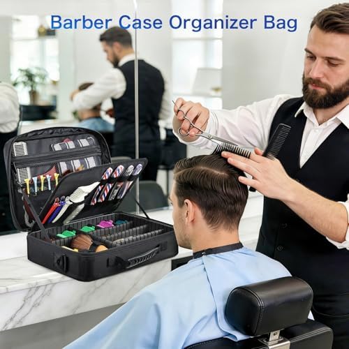 Yueieoun Professional Barber Clipper Case Organizer Bag - Image 2