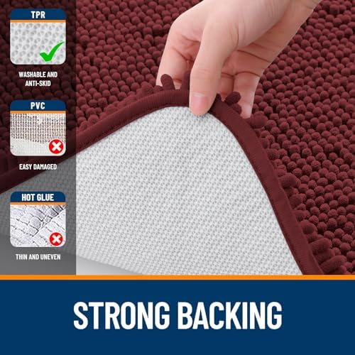 OLANLY Large Bathroom Rugs 50x30, Extra Soft Absorbent Chenille Bath Rugs - Image 6