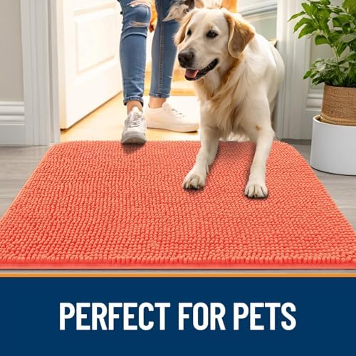 OLANLY Dog Door Mat for Muddy Paws 47x24, Super Absorbent Chenille Mud Mat - Image 6
