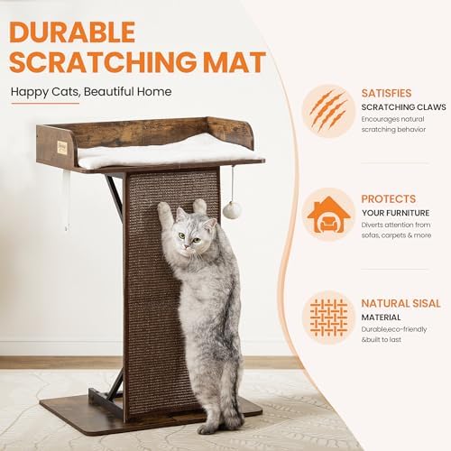 Modern Wood Cat Tree Tower for Indoor Large Adult Cats - Image 4