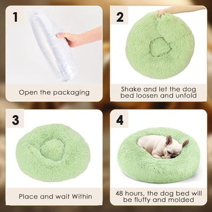 28in Large Dog Bed, Calming Donut Bed - Image 6