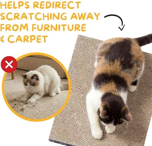 Hide & Scratch Cat Scratcher Refill Pads 2 Pack Double Sided Cardboard - Image 4