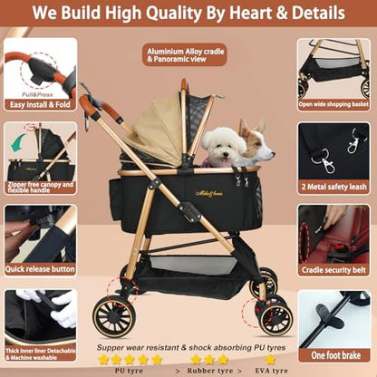 MILA&LOUIS Dog Stroller, Lightweight & Stylish Pet Stroller - Image 5