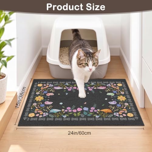 Unicorn Catcher 24"x15" Cat Litter Mat Non-Slip Washable Litter Box Mat - Image 6