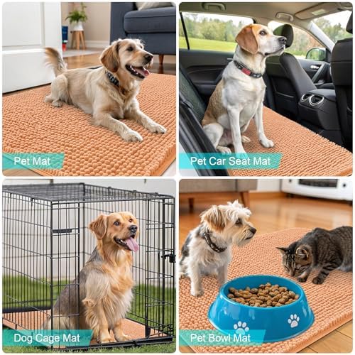 OLANLY Dog Door Mat for Muddy Paws 35x24, Super Absorbent Chenille Mud Mat - Image 7