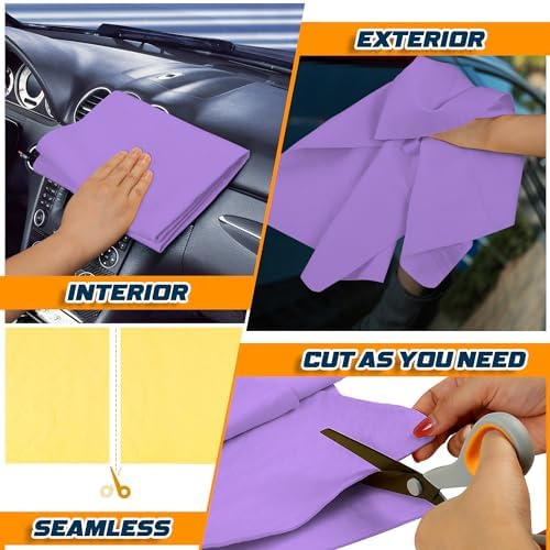 2 Pack Premium Shammy Towel for Car, Super Absorbent 26"x17" Chamois Towel - Image 6