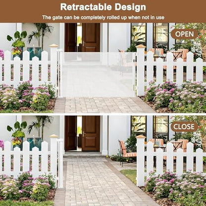 100" Wide Weatherproof Outdoor Retractable Gate, Extra Long Baby Gate - Image 3