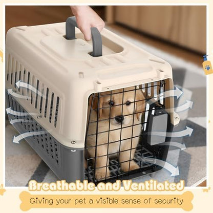 2 Set Hard Plastic Pet Carrier Breathable Dog Cat - Image 6