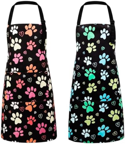 2 Pcs Dog Grooming Apron with 2 Pockets, Dog Grooming Smock by XLSXEXCL