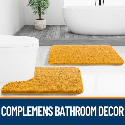 OLANLY Bathroom Runner Rugs 44x24, Soft Absorbent Chenille Bath Rugs, Rubber - Image 7