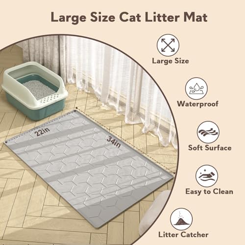 Garoopion Silicone Cat Litter Mat 34×22 inch - Image 4
