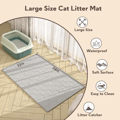 Garoopion Silicone Cat Litter Mat 34×22 inch - Image 4