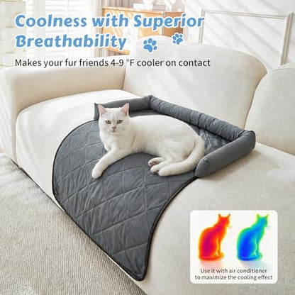 Cooling Dog Bed Mats with Neck & Head Support, 31.5 x 23.62 inch Grey - Image 3