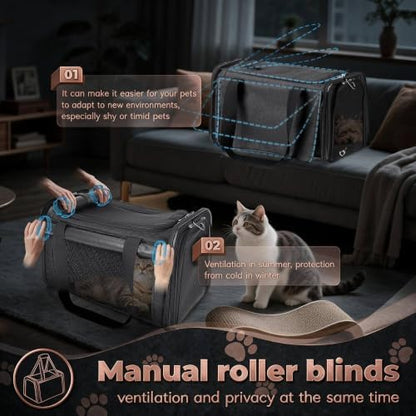 YUDODO 25lbs Cat Carrier Lightproof Soft Sided Pet Carrier - Image 2