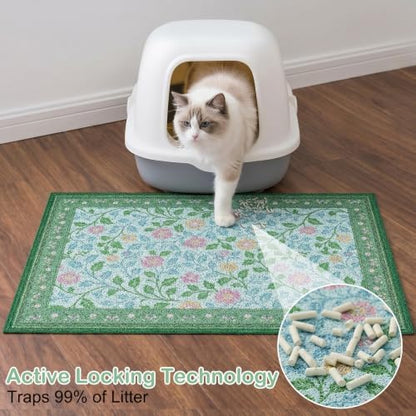 Glittme Cat Litter Mat 24"x15" Non-Slip Washable Trapping Mat - Image 2