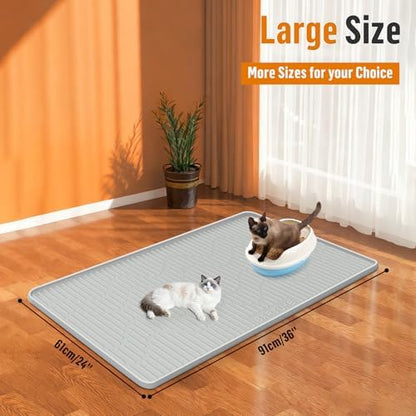 Silicone Cat Litter Box Mat 36"x 24" Extra Large Cat Rubber Mat - Image 6