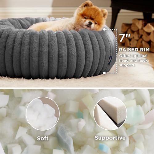 Bedsure ComfyFleece® Donut Small Dog Bed - Image 2