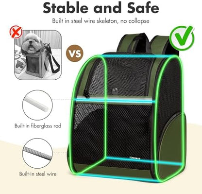 Pet Backpack Carrier, Large Cat Carrier Backpack Up to 20 Lbs - Image 6