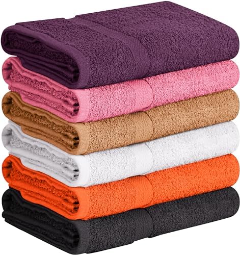 Towel and Linen Mart 100% Cotton 6 Pack Bath Towel Set, Quick Dry, Super by T+%26+L+Towel+and+Linen+Mart