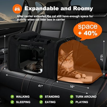 pidipiti 25x17x17 Extra-Large Expandable cat Carrier - Image 3