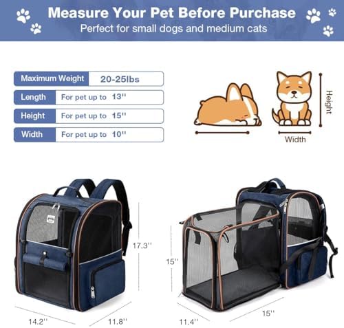 Extra Large Cat Backpack Carrier Expandable Pet Carrier Backpack - Image 2