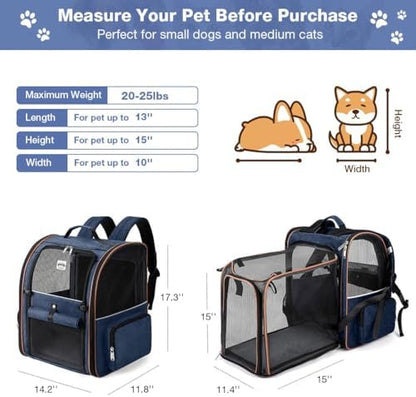 Extra Large Cat Backpack Carrier Expandable Pet Carrier Backpack - Image 2
