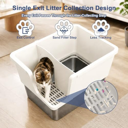 XXL Enclosed Stainless Steel Litter Box - Image 3