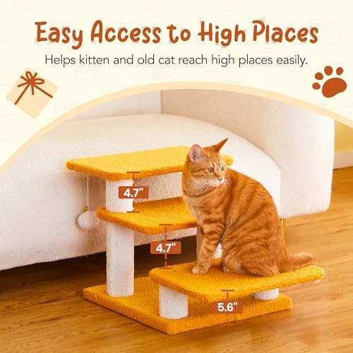 15''H Multi-Step Pet Stairs for High Beds & Sofas, 3-Step Cat Stairs - Image 3