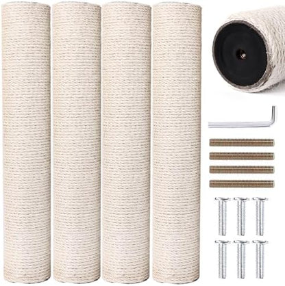 OSPNIEEK 4 Pack 15.7" M8 Cat Scratching Post Replacement, Natural Sisal Rope by OSPNIEEK